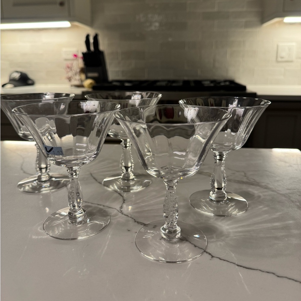 Vintage Fostoria Silver Flutes (5)